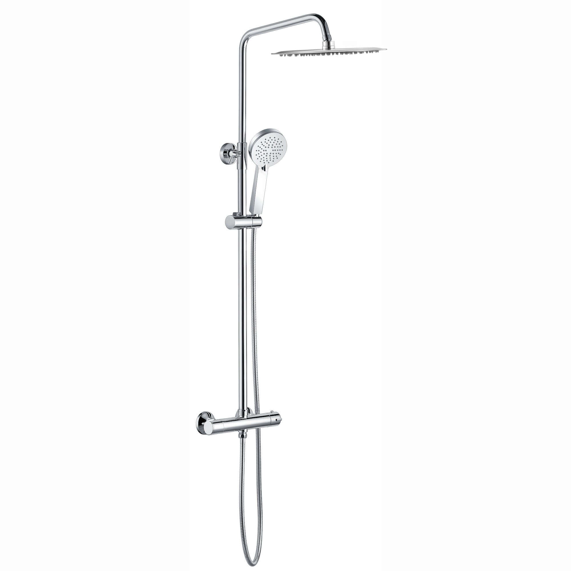 Buy Dune round thermostatic shower set 300mm head & handheld - chrome Online UK | HOUSE OF ENKI